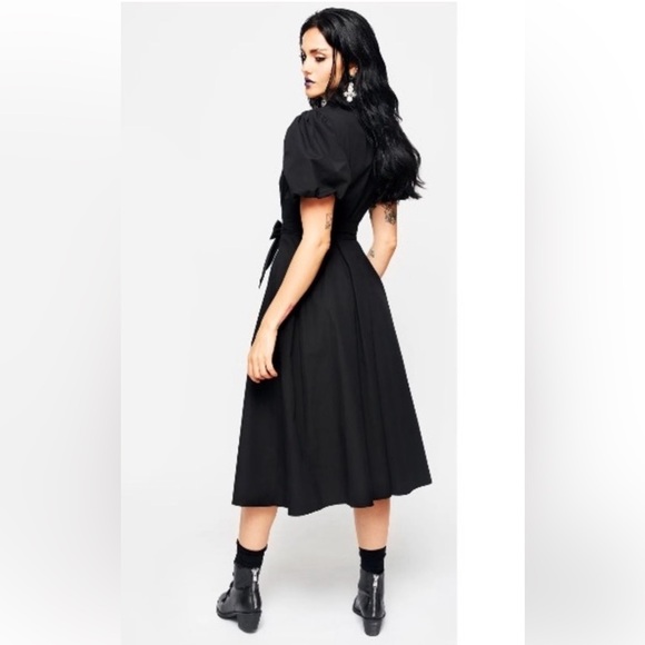 Disturbia sold out skeleton work dress sz 16 USA goth witchy coven 2xl ak47 gun - Picture 8 of 13